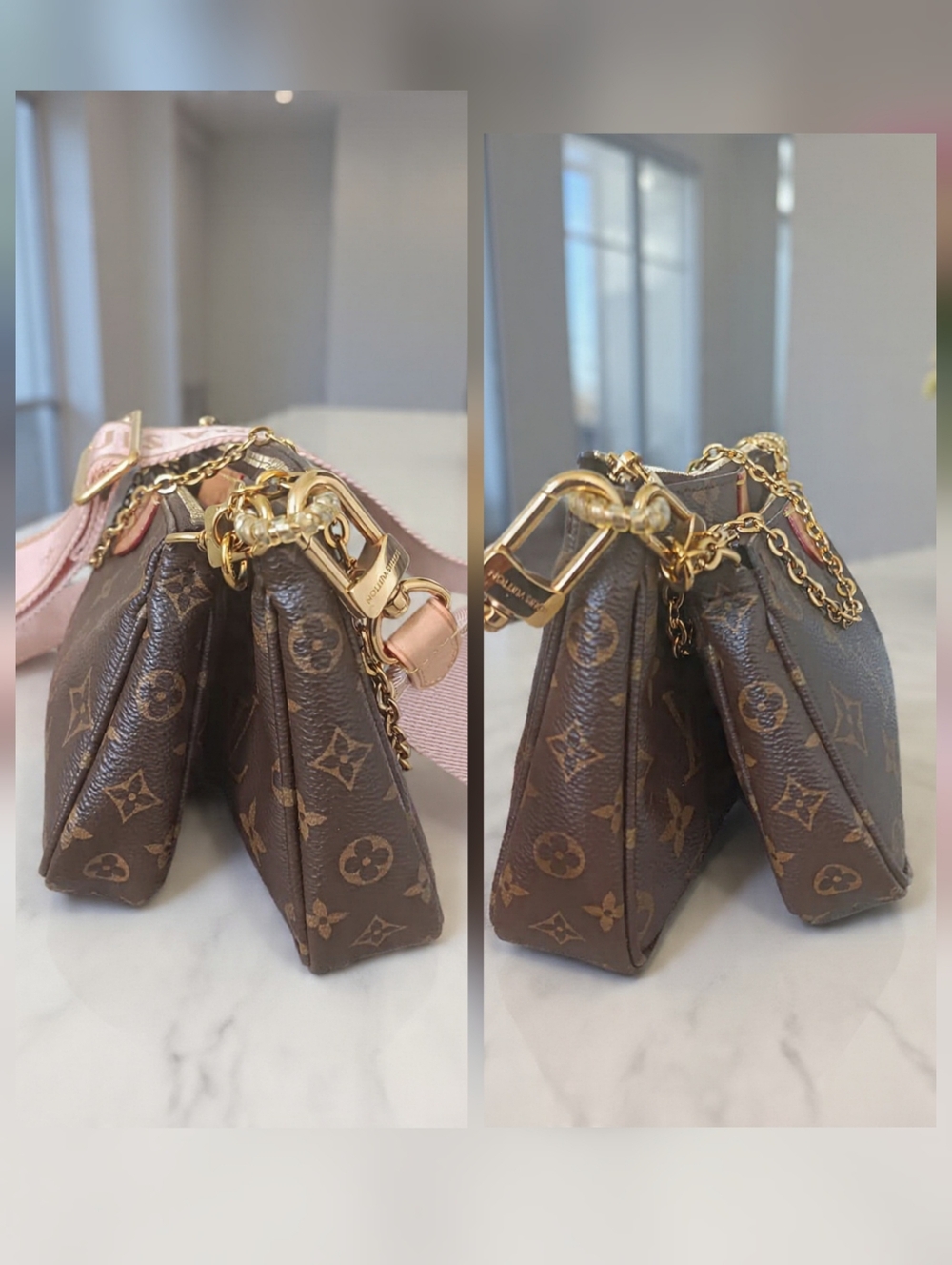 Louis Vuitton Multi Pochette Accessoires Pink Strap Microchip ✨ NEW - Picture 8 of 17